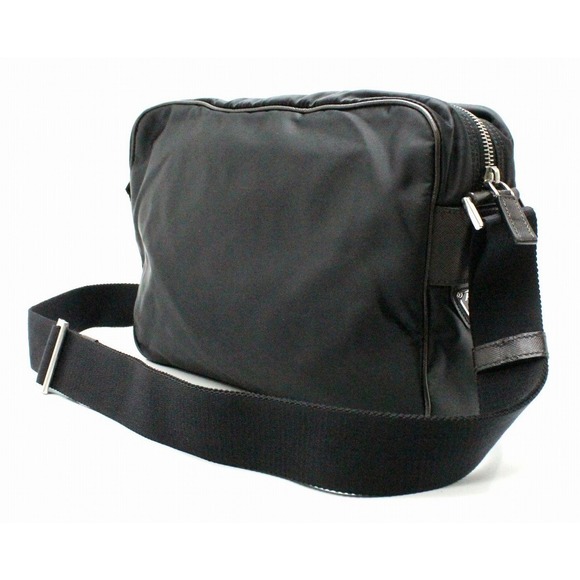 Prada Bag Brown Shoulder Leather Nylon - Picture 1 of 9